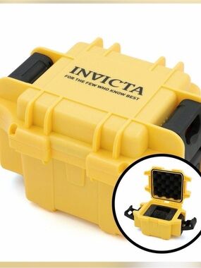Invicta Yellow Protective Watch Case with Black Latches